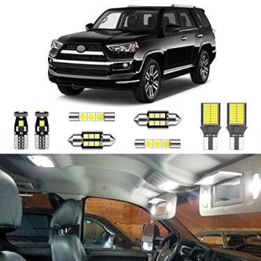 Imagem de LIGHSTA Kit de luz LED interior branco super brilhante com 18 peças para Toyota 4Runner 2010 2011 2012 2013 2014 2015 2016 2017 2018 2019 2020 2021 + luzes para placa de carro + luzes de reserva e ferramenta de instalação