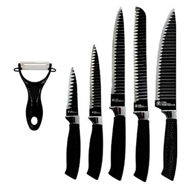 Imagem de Jogo de Facas 6 Peças Aço Inox Knife Set Preto