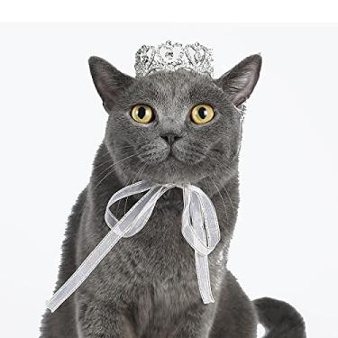 Imagem de Lovelyshop Pet Series Royal Rhinestone Mini coroa completa de cão/gato para fantasia acessórios de pelo de cachorro pequeno