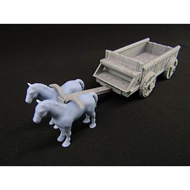Imagem de Conjunto de carrinho de cavalo e vagão escala de 28 mm fantasia terreno decoração modelo para RPG jogos de fantasia de mesa Dungeon's and Dragons impresso em 3D