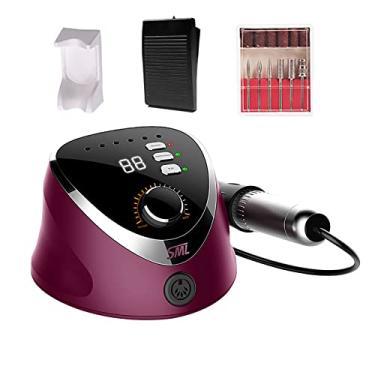 Imagem de Yajun Máquina profissional de broca de unha 35000 RPM conjunto de manicure forte elétrico de baixo ruído ajustável velocidade lixadeira de gel de unhas ferramentas de polimento de esmalte, roxo, 15 x 14 x 7,5 cm