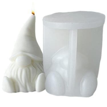 Imagem de vela silicone gnomos 3D, moldes silicone gnomo papai noel, moldes fabricação velas gnomo natal, faça você mesmo feito à mão artesanato anão natal escultura fundição decoração casa