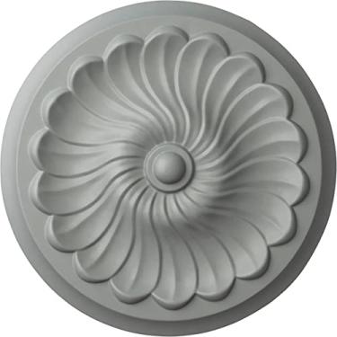 Imagem de Ekena Millwork CM12FLACS Medalhão de Teto Espiral de Flores 30,4 cm x 6,35 cm, Cobre Antigo, Inteiro, 12 1/4"OD x 2 1/4"P (Fits Canopies up to 2"), Factory Primed
