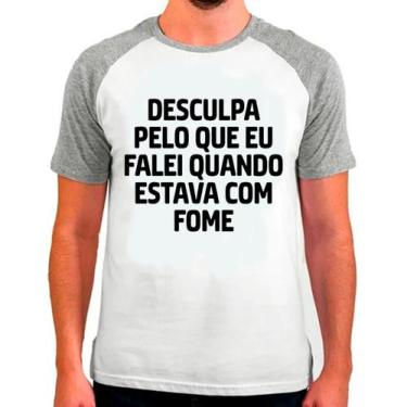 Imagem de Camiseta Raglan Frases Humor Cinza Branca Masc05 - Design Camisetas