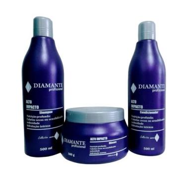 Imagem de Shampoo Condicionador E Máscara Alto Impacto Diamante - Diamante Profi