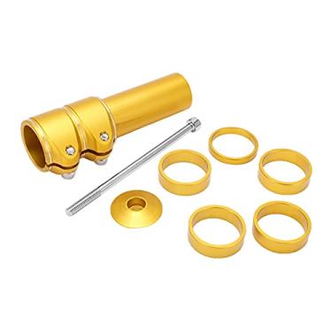 Imagem de Shanrya Extensor de haste de bicicleta, elevador de haste de liga de alumínio firme para bicicletas de estrada para mountain bikes (amarelo)