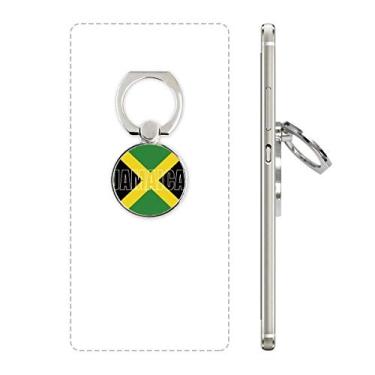 Imagem de Anel de telefone com nome da bandeira do país Jamaica, suporte de laço ajustável