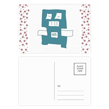 Imagem de Cartão postal Blessing Blue Robot Christmas Christmas Flower Celebration Universe And Alien