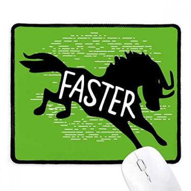 Imagem de Mousepad preto com desenho de animal de cavalo natural, borda costurada, tapete de borracha para jogos