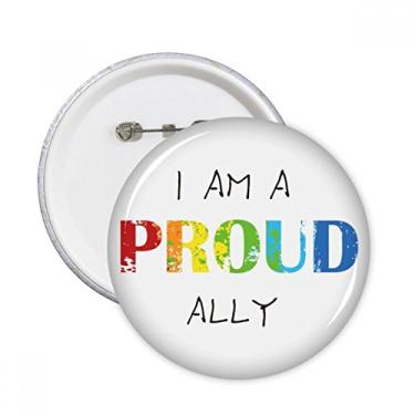 Imagem de LGBT Bandeira de Arco-íris Proud Ally Broches Crachá Botão Decoração Roupas Presente 5 peças