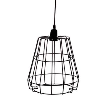 Imagem de Lustre Pendente Aramado Safira Medio, Metaltru, Preto