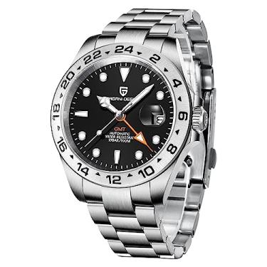 Imagem de Relógio de pulso masculino Pagani Design GMT automático mecânico analógico safira esportivo impermeável luminoso, Preto, esporte