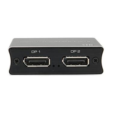 Imagem de Interruptor DP Bidirecional, Interruptor Multiuso Plug and Play Displayport 1.4 8K Preto 1 Em 2 Saídas Fácil de Configurar para TV