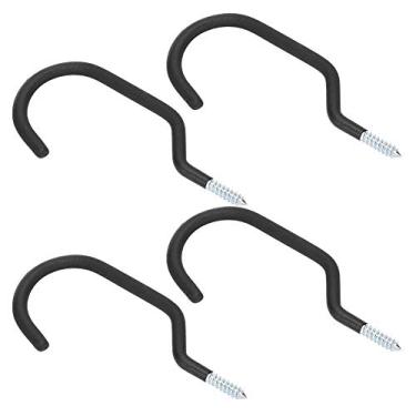 Imagem de Gancho de Bicicleta, Gancho de Bicicleta de 4 Unidades, Suportes de Armazenamento de Montagem Em Parede de Bicicleta de Aço Preto, 185 X 105 Mm, Instalado Em Vigas de Madeira ou