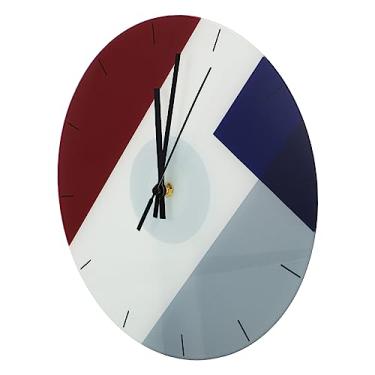 Imagem de Ciieeo relógio de parede relógio de vidro temperado decoração de banheiro preto e branco relógio do quarto enfeite de parede relógio decorativo Mudo decorar decorações