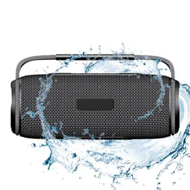 Imagem de Caixa de Som 60W Bluetooth Portátil Bateria 10 Horas Resistente à Água IPX6 Preto Sem Fio Conexão TWS Bt 5.3 USB TF TWS Homologado Anatel