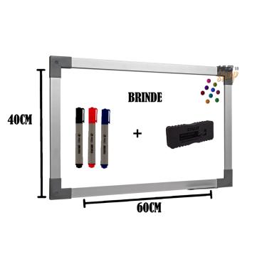 Imagem de Quadro Lousa Branco Magnético Color 60X40 Mol Aluminio Stalo