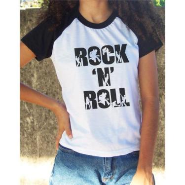 Imagem de Camiseta Babylook Rock In Roll Feminina Raglan - No Sense