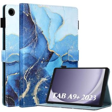 Imagem de Fancity Capa para Samsung Galaxy Tab A9 Plus / A9+ 11 polegadas 2023, capa de couro PU com suporte para caneta S, suporte para slot para cartão e Smart Wake Sleep para tablet Galaxy Tab A9+