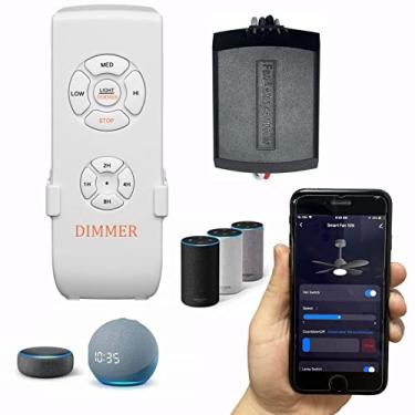 Imagem de Kit de controle remoto universal para ventilador de teto wifi inteligente, compatível com Alexa, Google Assistant e Smart Life App, sem necessidade de hub