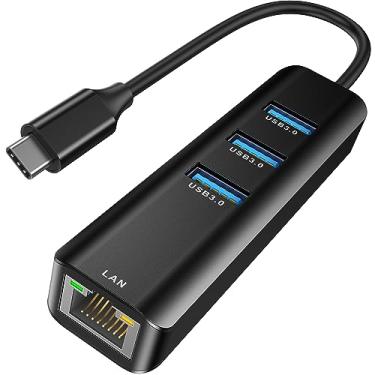 Imagem de ABLEWE Adaptador USB C para Ethernet 4 em 1 - RJ45 para USB-C/Thunderbolt 3 - MacBook Pro/Air 2021/2020/2019/iPad Pro 2021/Chromebook/XPS/Surface 3/2/Go