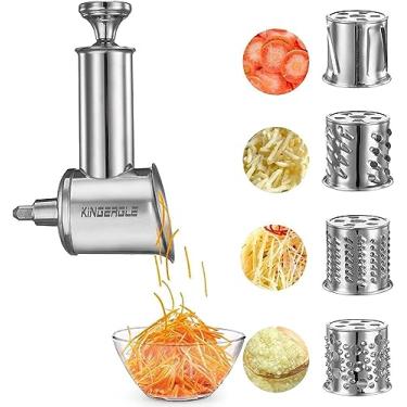 Imagem de Acessório de triturador/fatiador de aço inoxidável para batedeira KitchenAid, acessório para ralador de queijo, cortador de alimentos para batedeira KitchenAid, acessórios para Kitchenaid
