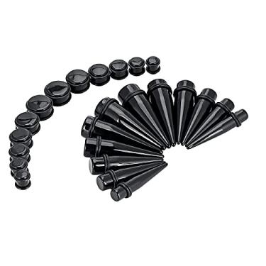 Imagem de Qmcandy Kit de alargador grande de 24 peças, alargador de orelha, 00G-20 mm, conjunto de alargadores de túnel de acrílico grande, Acrílico, borracha, Zircônia cúbica
