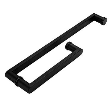 Imagem de Maçaneta de porta para chuveiro de banheiro | Puxador de portas de vidro deslizante | Conjuntos de maçanetas combinadas de porta única grande e pequena | Preto fosco