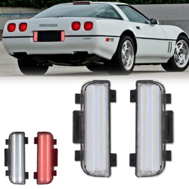 Imagem de GTINTHEBOX 2 lâmpadas de luz traseira de lente transparente para Corvette C4 1984-1990