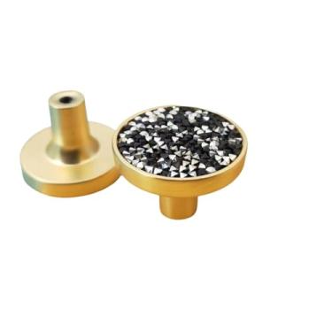 Imagem de Puxadores de gaveta para móveis de armário Puxadores de cozinha para maçaneta de porta Gaveta de móveis para cozinha Gancho de suspensão de parede decorativo, M, preto diamante