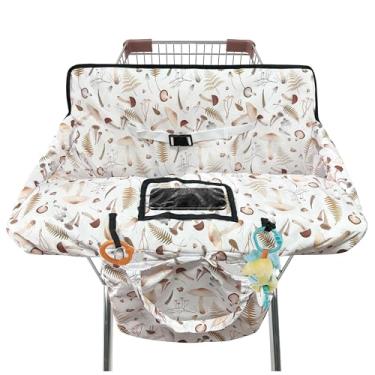 Imagem de Capa de carrinho de compras para bebês, capa de cadeira alta 2 em 1 com bolsa de pano portátil, almofada de assento de carrinho para bebês, capa de almofada de mercearia, restaurante, adequada para
