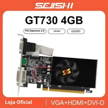 Imagem de Placa de Vídeo GeForce GT 730 4GB DDR3 - HDMI, DVI, VGA - Para PC Game