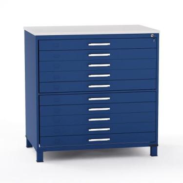 Imagem de Mapoteca em Aco 10 Gavetas Pandin Azul Del Rey