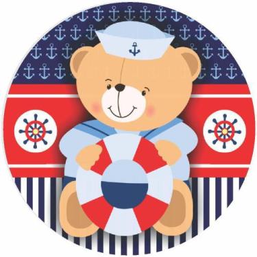Imagem de Painel Redondo De Festa Ursinho Marinheiro 150X150 - Urm01 - X4adesivo