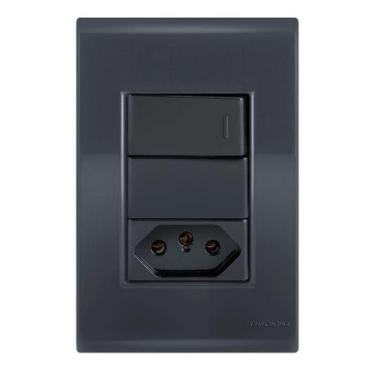 Imagem de Conjunto 1 Paralelo + 1 Tomada 20A - Tramontina Liz Grafite