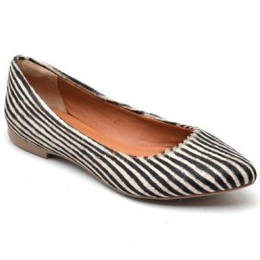 Imagem de Sapatilha Feminina Estampada Zebra Bico Fino Casual Conforto - Rubim C