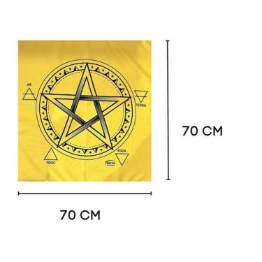 Imagem de Toalha Tecido Jogo De Cartas Pentagrama 70 X 70 Cm Amarela - Meta Atac