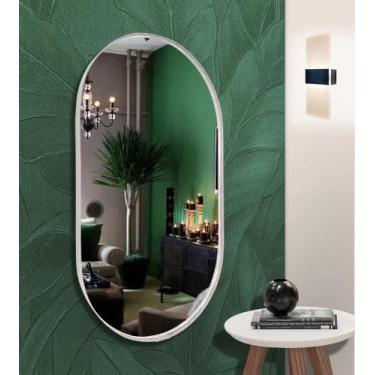 Imagem de Espelho Oval 60x47 Cm Moderno Lavabo/quarto - VSA, GELO