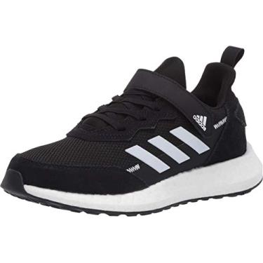 Imagem de Tênis de corrida infantil Adidas Rapidalux de camurça e couro, Core Black/Ftwr White/Grey, 5 Big Kid