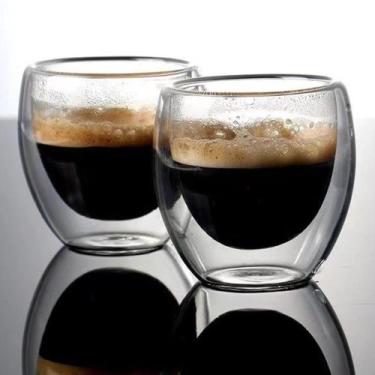 Imagem de Xícara Vidro Duplo Sem Alça Nespresso Dolce Gusto 2 Un 250ml - Majesti