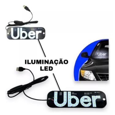 Imagem de Placa Para Carro Led Letreiro Motorista De Aplicativo Uber - BulUtilid