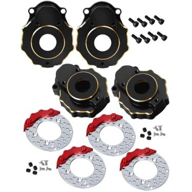 Imagem de RCHuiWow RC Outer Portal Drive Housing Knuckle Cover Upgrades Part for 1/10 TRX4 TRX6 RC Crawler Car,Brass Knuckle Cover,4PCS,Black