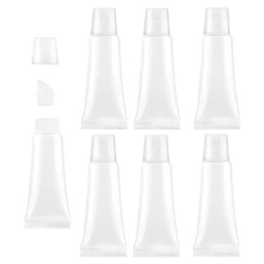 Imagem de Duehut 10 peças de tubos vazios de 10 ml, recipientes vazios de brilho labial, tubos transparentes e macios, mini dispensador de brilho labial para viagem, creme de batom, batom, transparente para