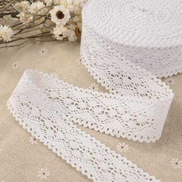 Imagem de Fita de renda branca de 16 metros com acabamento em renda de crochê, costura de algodão para artesanato, embalagem de presente, decoração de casamento nupcial, suprimentos para álbuns de recortes
