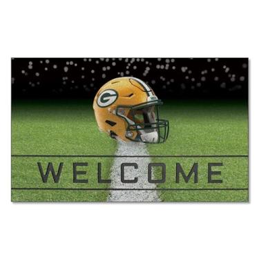 Imagem de FANMATS Tapete de porta Green Bay Packers 19944 Team Color Crumb Rubber 1 pacote, 45,7 x 76,2 cm