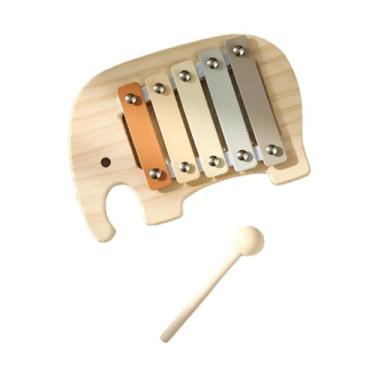 Imagem de Tachiuwa Xilofone de madeira de 5 notas, brinquedo musical, piano de brinquedo com batidas de mão Montessori para eventos de concertos em casa ao ar livre,