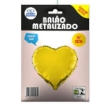 Imagem de Balão Metalizado Coração Ouro 20" (50cm) Mundo Bizarro