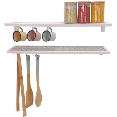 Imagem de KIT 2 Unidades Prateleira Strassis Design SD-3020 Metal Cor: Branca