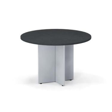 Imagem de Mesa Reunião Redonda Pé Painel P25 Pandin 1,10 M Grafito e Cinza