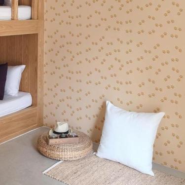 Imagem de Papel de Parede Adesivo Patinhas salmão N06195 0,58x2,5M - Adesivo BR